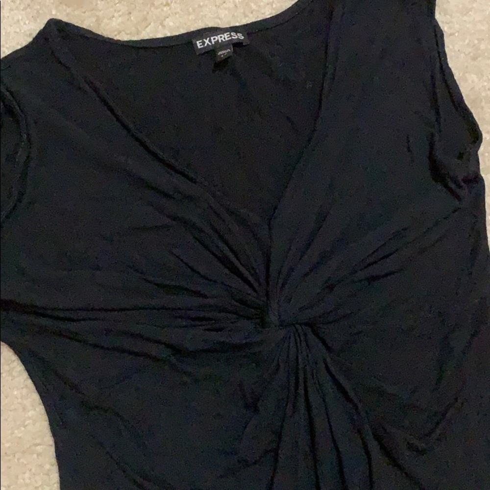 Express Sleeveless Knotted Black Top